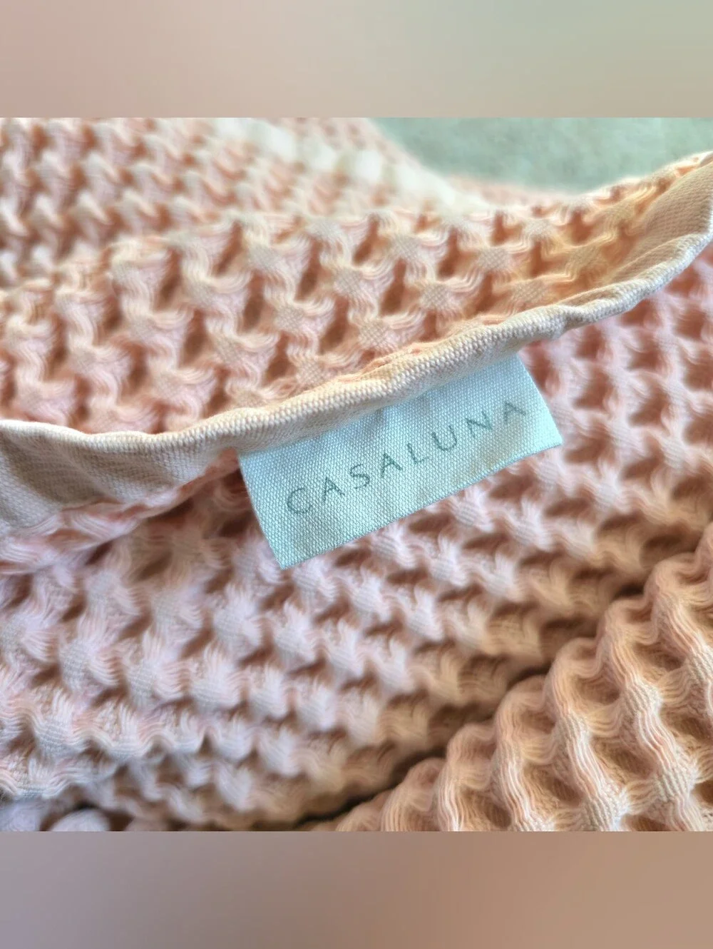 Set of 2 Casaluna Waffle Towels 30x60 Inches 26x56 Clay Pink Cotton